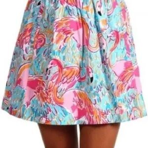 Flamingo Print Skirt - Multicolor